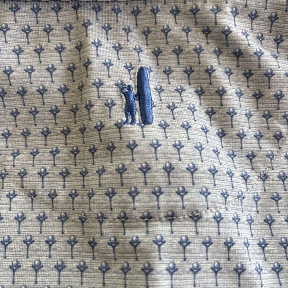 Johnnie O Polo Shirt Mens 2XL XXL Blue All Over Print Golf Performance Top Shelf - Picture 7 of 8